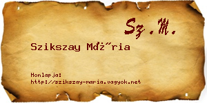 Szikszay Mária névjegykártya